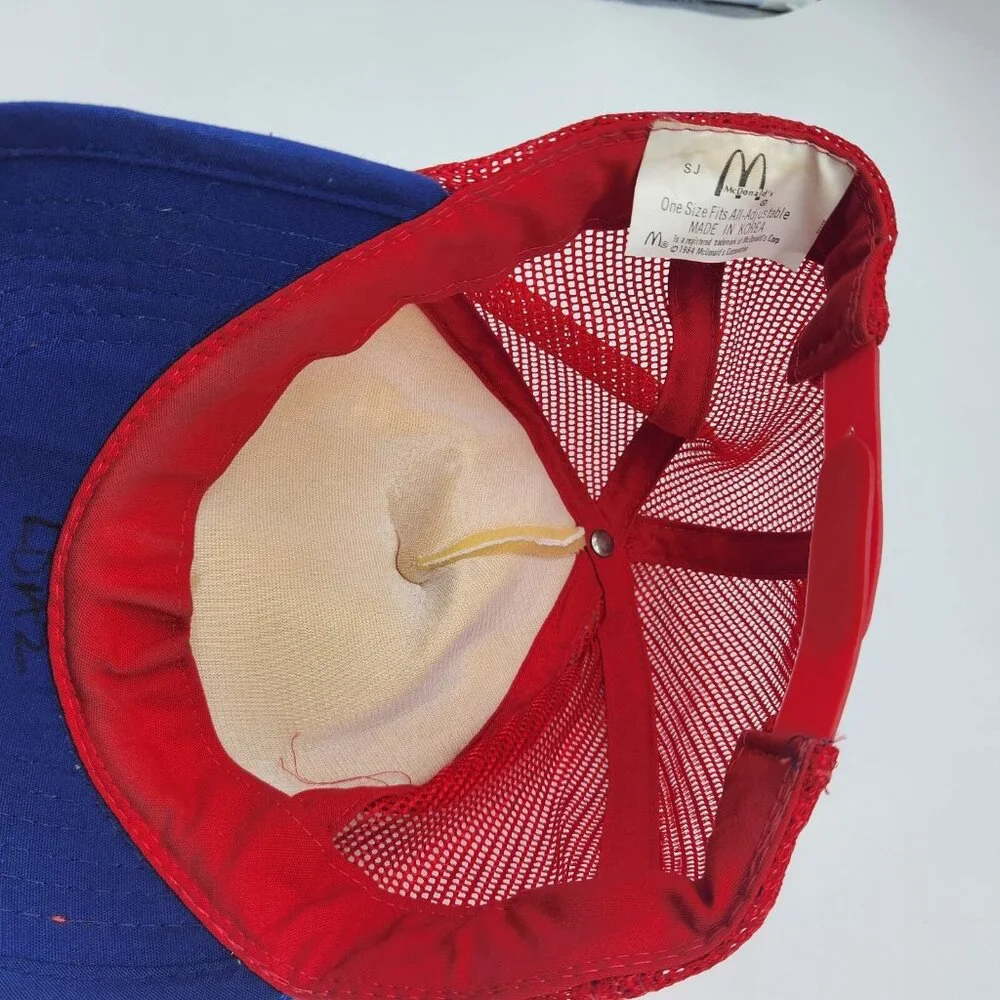 Vintage‎ 1984 McDonalds Olympics Los Angeles Snapback Trucker Hat Red Blue READ